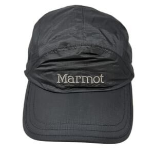 Marmot Baseball Cap Black M Insulated Ear Flaps Toggle Ripstop Nylon Winter Hat